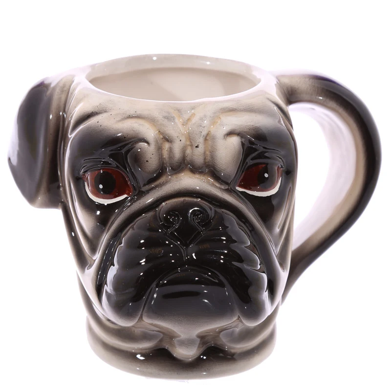 350ML 3D Coffee mug Pug Head Coffee Cup Cute Puppy Dog Head 1Piece