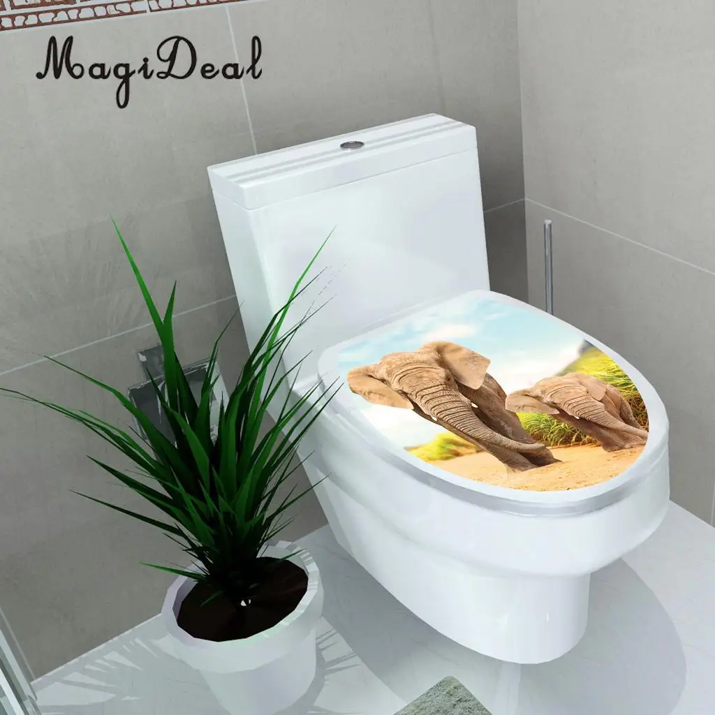 Self Adhesive Toilet Seat Cover Sticker Bathroom Closestool Lid Decal, Removable & Waterproof