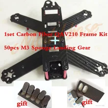 1set Carbon Fiber QAV210 Frame Kit + M3 Sponge Landing Gear Mini FPV Drone Racing Quadcopter