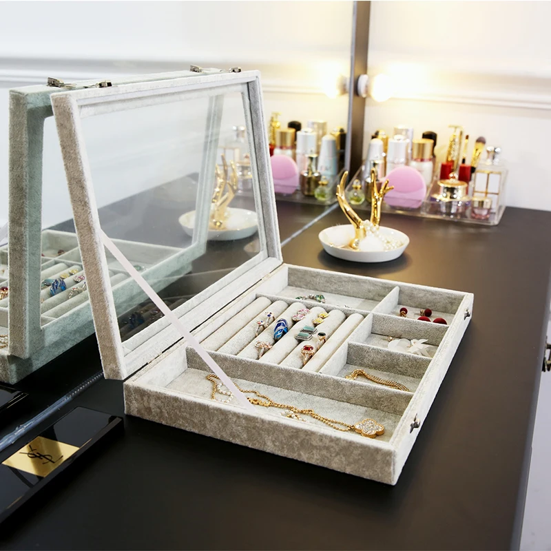 ANFEI New Mixed Jewelry Box Tray Necklace/Ring/Earrings/ Display Box Velvet Jewelry Organizer Box Bead Container Storage A255-11 ANFEI New Mixed Jewelry Box Tray Necklace/Ring/Earrings/ Display Box Velvet Jewelry Organizer Box Bead Container Storage A255-11