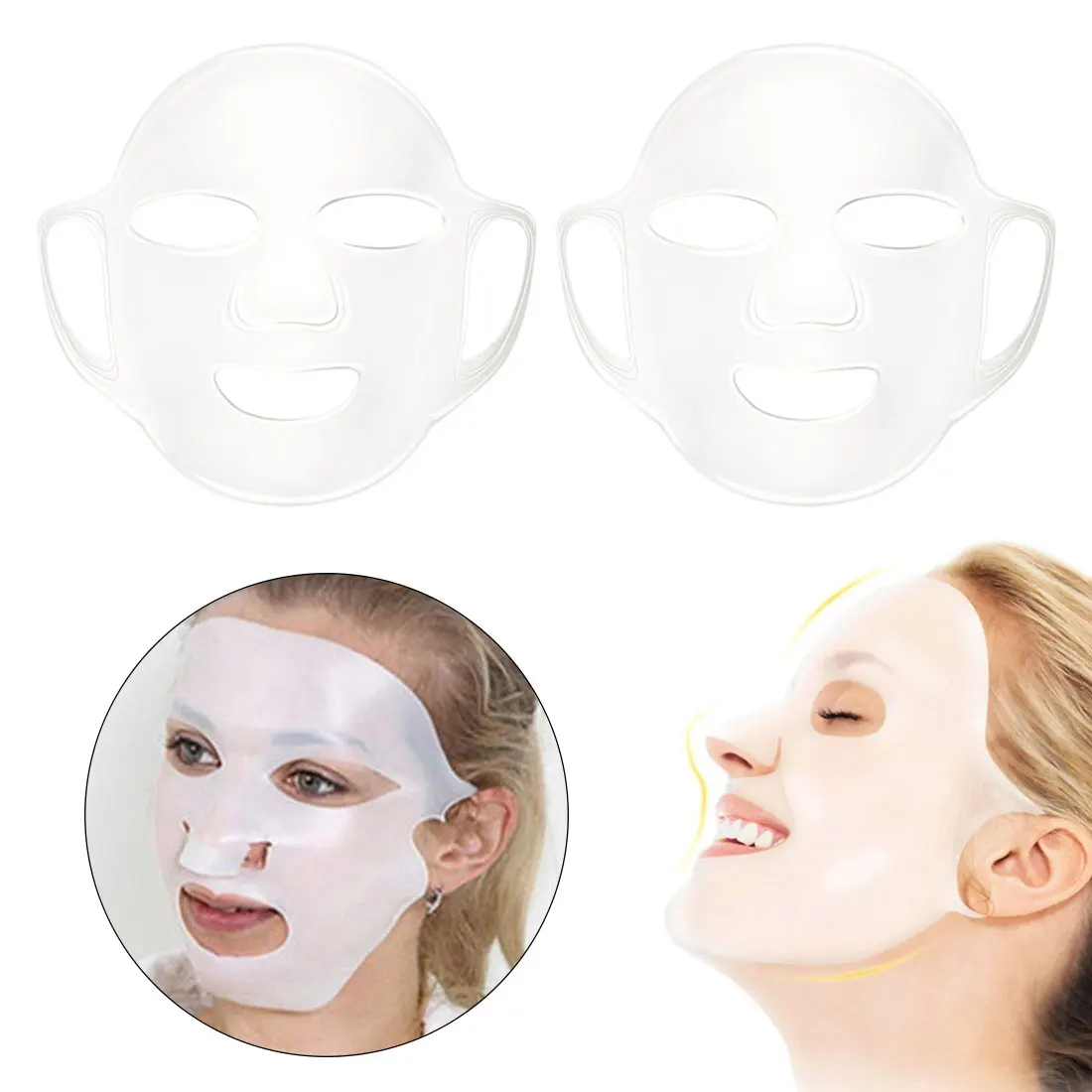 

Facial Treatment Reusable Ear-hook Silicone Mask Face Lock Moisturizing Beauty Silicone Mask Face Care Tool