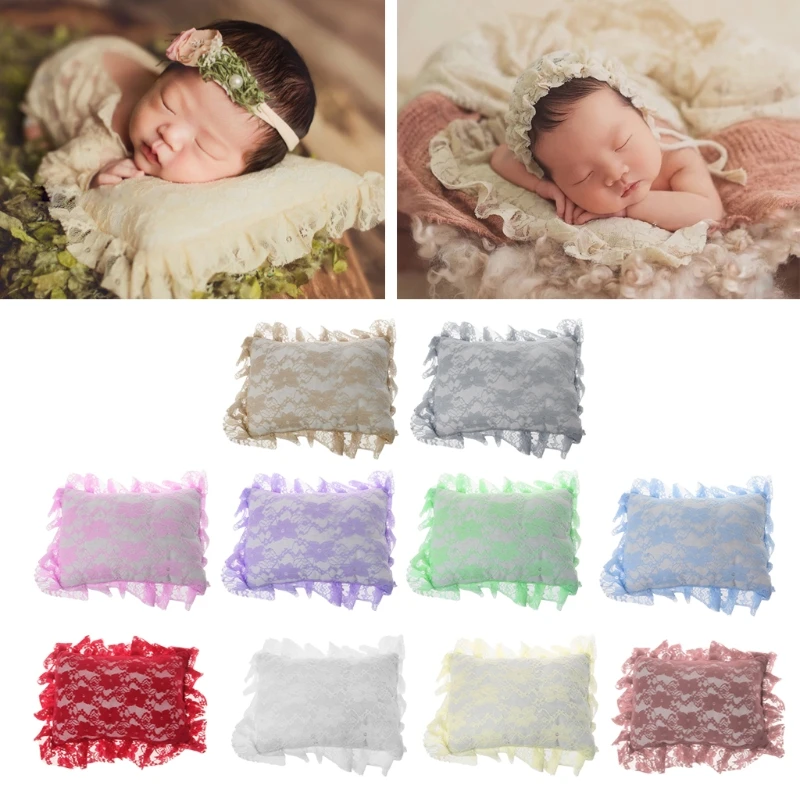 2018 nouveau-né bébé affichage oreiller Crochet dentelle douce positionneur oreiller photographie accessoires infantile Studio Photo Shoot Props-M20