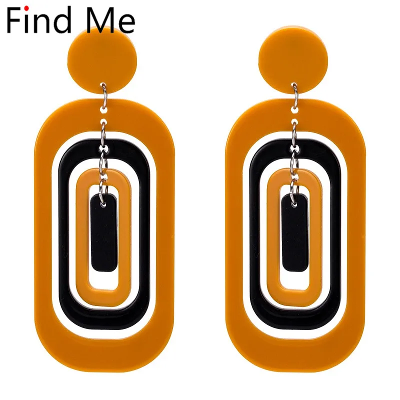 Find Me 2019 Новые Модные индивидуальные висячие серьги с масляными каплями винтажные