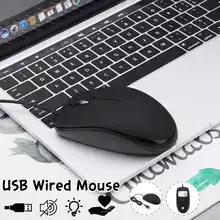 LEORY 1000 dpi USB Проводная мышь, игровая офисная мышь, 3 клавиши, оптическая мышь, Тихая Бесшумная мышь, красочные огни для ноутбука, Deskbook