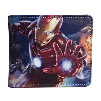 

New Ironman Leather Wallets Anime The Avengers Captain America Superman Batman Spiderman Deadpool Purse Gifts Teenager Wallet