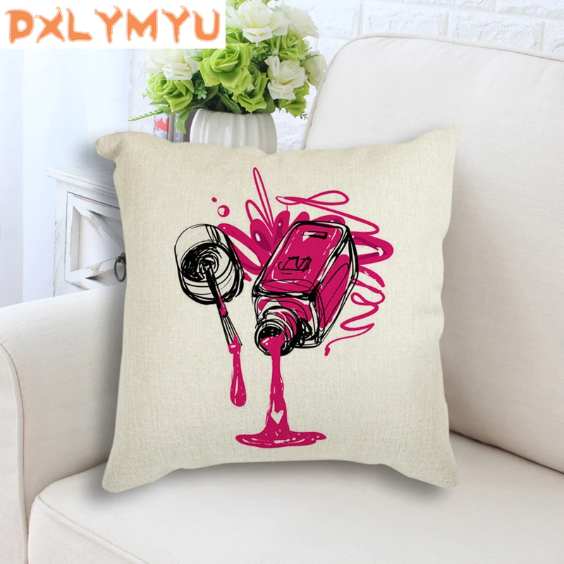 

Nordic Cushion Pop Art Watercolor Nail Gel Posters Printed Pillowcase Decorative Cushion Throw Pillows For Home Sofa Car Office