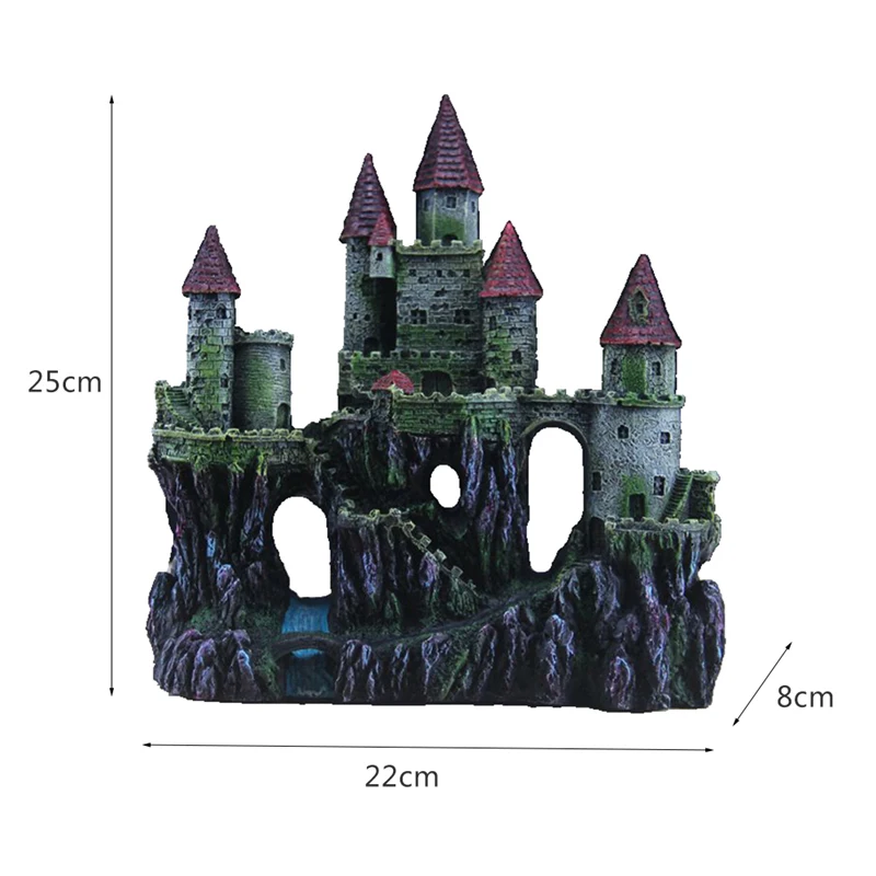22*8*25 см искусственные европейские скалы аквариум пейзаж замок Ландшафтный аквариум пещера украшение Прямая поставка