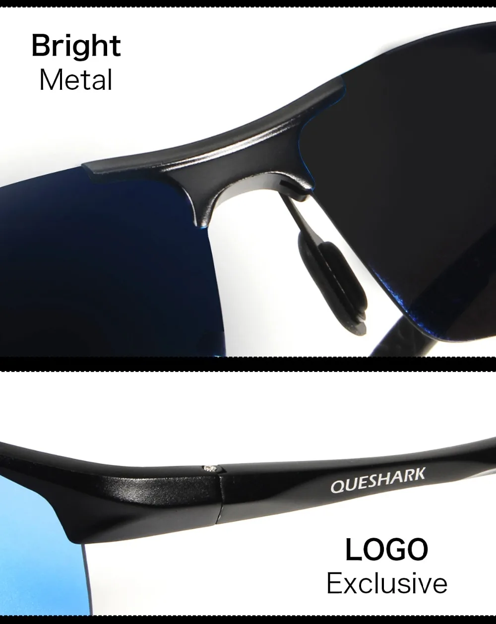 Поляризованные велосипедные очки Queshark Профессиональный Алюминий алюминиево-магниевого сплава, HD UV400 поляризационные женские солнцезащитные очки для велоспорта, солнцезащитные очки на открытом воздухе, очки для вождения, верховая езда
