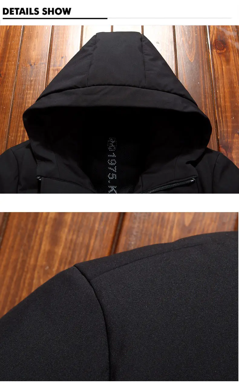 VSD Warm Winter Down Jacket Windproof Hooded Collar Men's Parka Male Big Coat Smart Casual Covered Button (13)