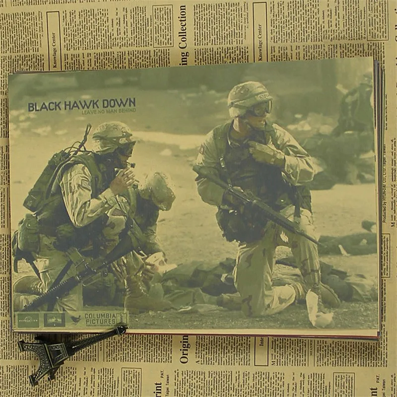 

XCH549 About famous movie poster" Black Hawk Down " Classic retro Vintage Kraft Paper Wall sticker home wall decor