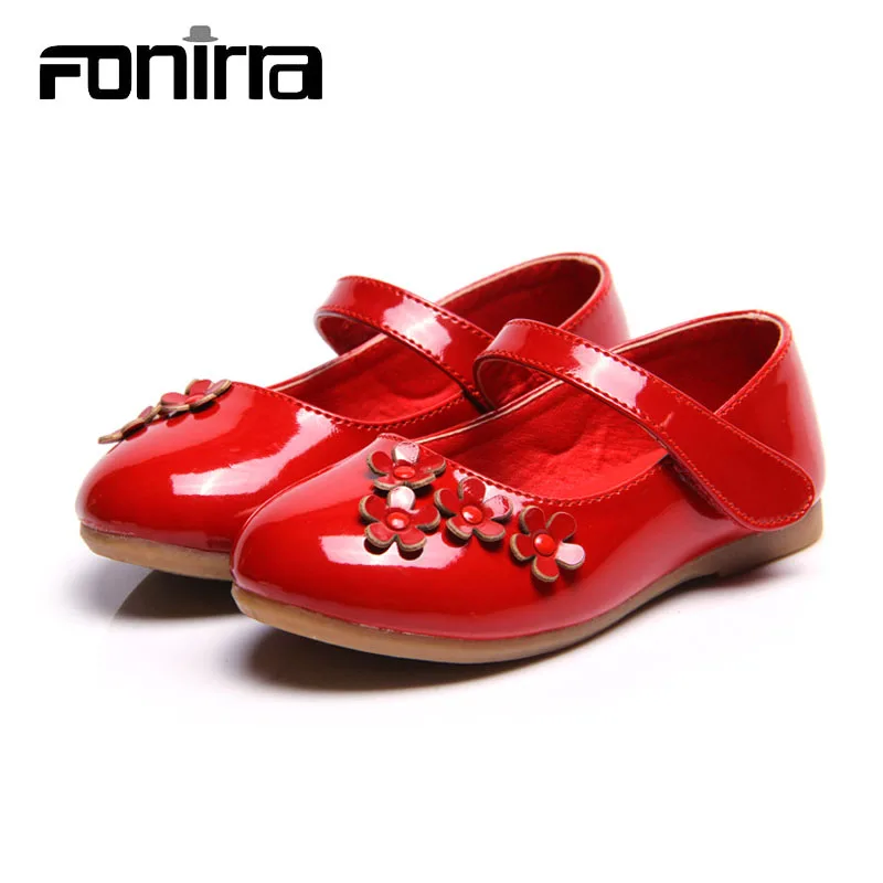 

2017 Girs Flats Shoes Spring Autumn Princess Ballet Flats Party Wedding Hook Loop Mary Janes with Flowers Children Shoes 057