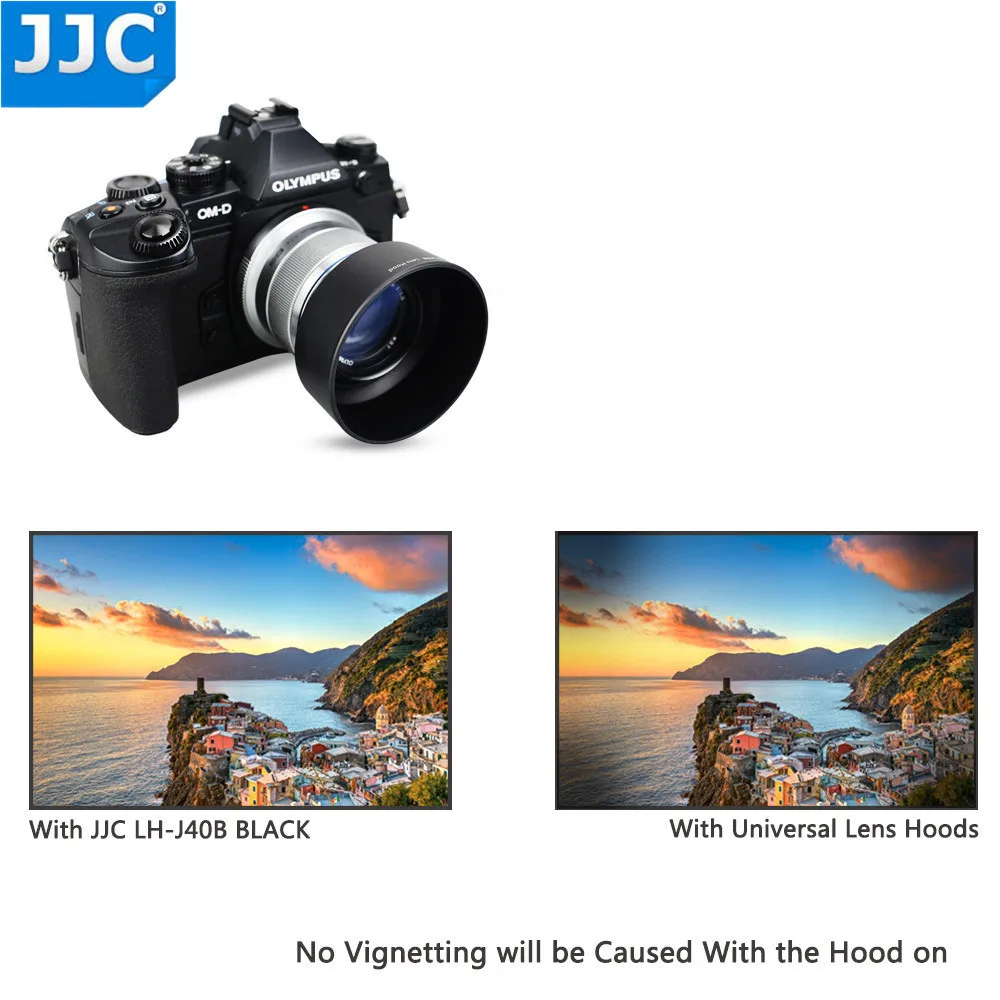 JJC LH-J40B черная Серебристая профессиональная бленда для объектива Olympus M. ZUIKO DIGITAL 45 мм 1:1. 8 заменяет бленду Olympus LH-40B