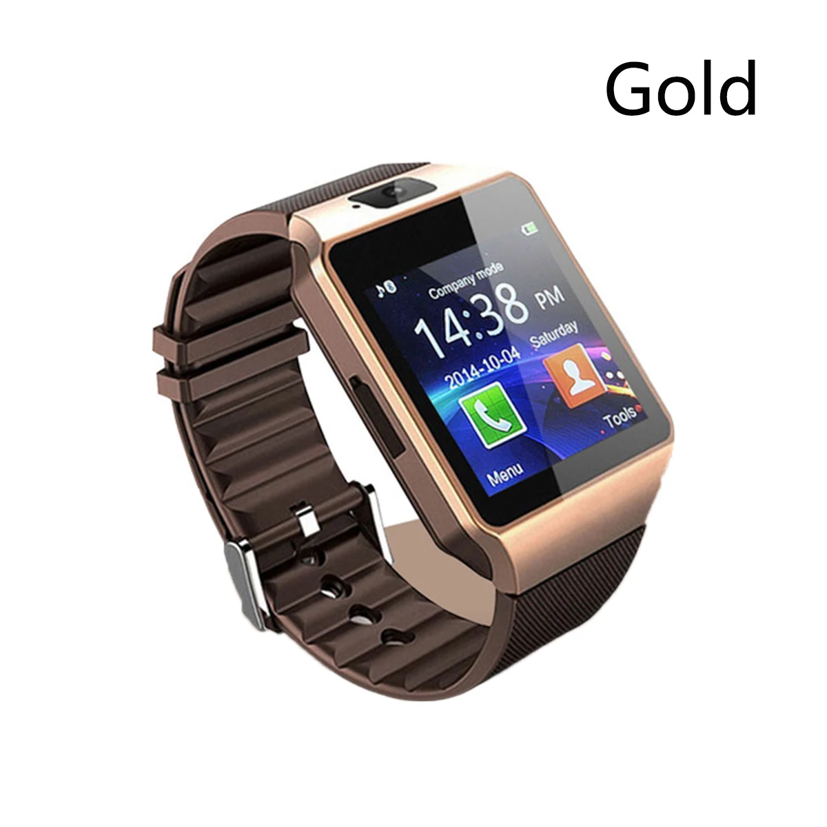 Смарт-часы мужские повседневные спортивные часы DZ09 Bluetooth Сенсорный экран поддержка вызова GSM SIM TF камера для Apple IPhone IOS Android - Цвет: Gold