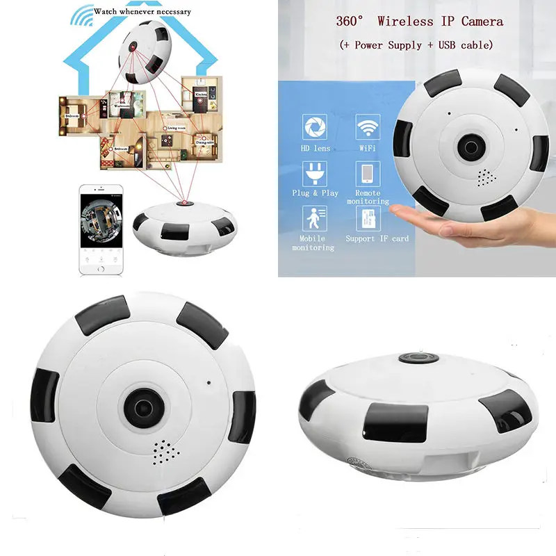 1080P HD Mini 360 Degree Panoramic Wifi Wireless IP Camera Fisheye Night Vision