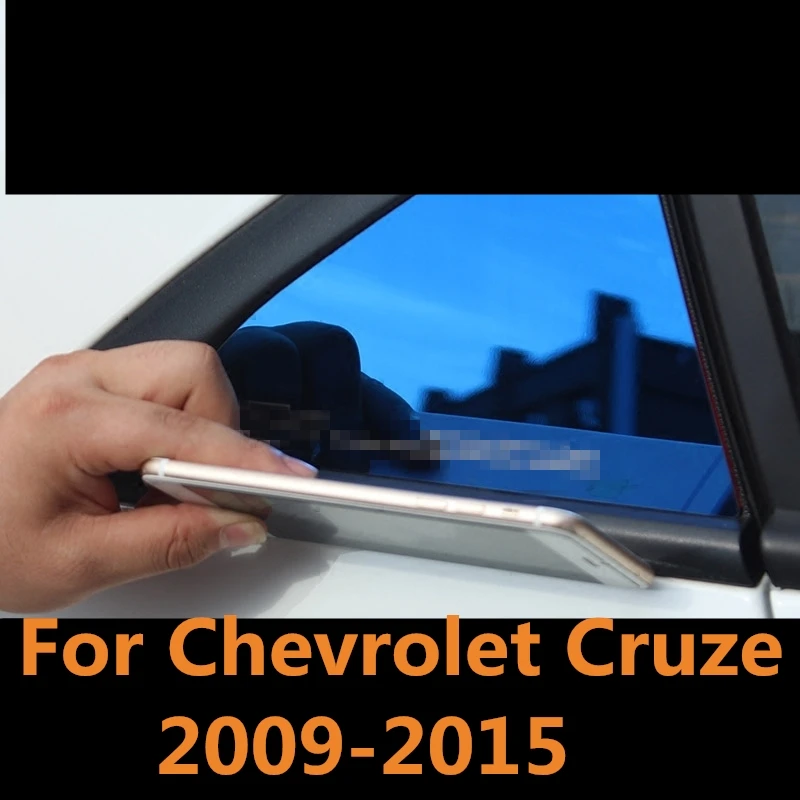

For Chevrolet Cruze 2009-2015 Car Styling Chrome Rear Window Spoiler Cover Pillar Post Triangle Trim Sticke Auto Accessories