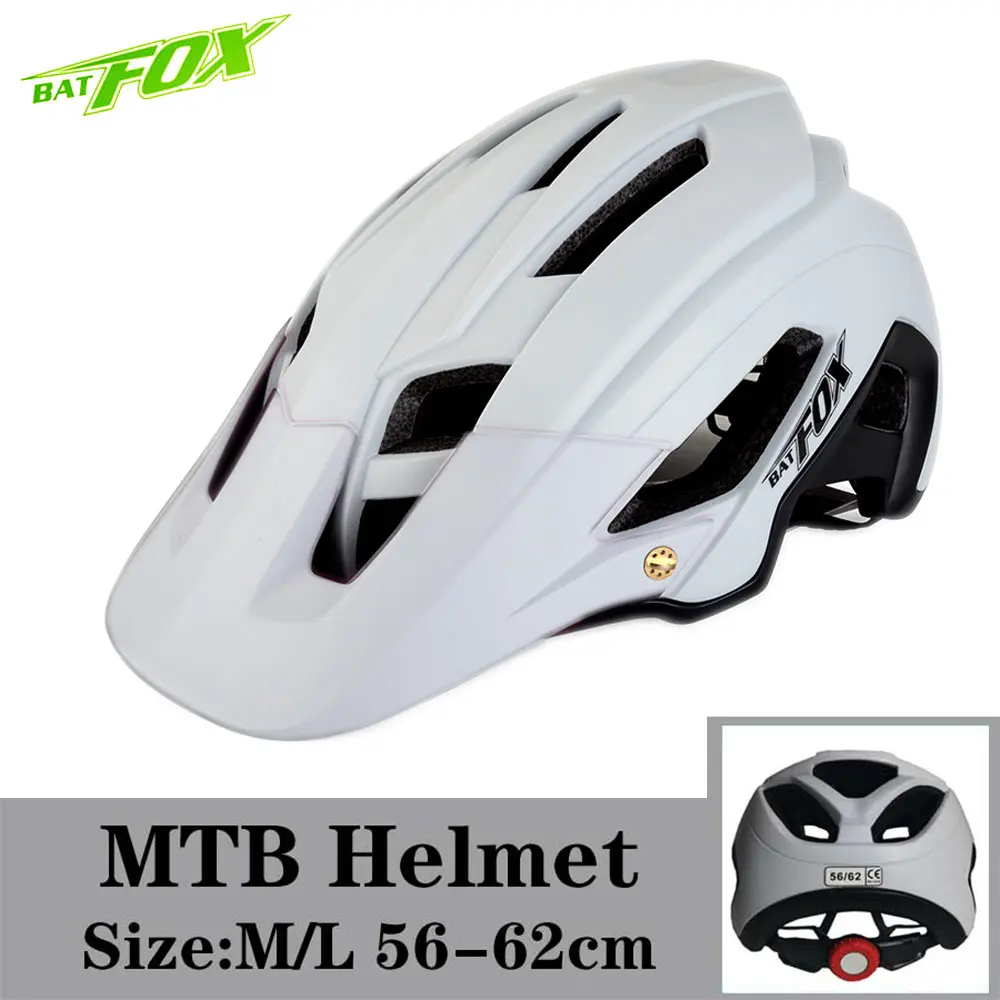 BATFOX Men Cycling Road Mountain Bike Helmet Capacete Da Bicicleta Mtb Cycling Helmet Bike Casco Bicycle Helmet cascos bicicleta - Цвет: 692-White