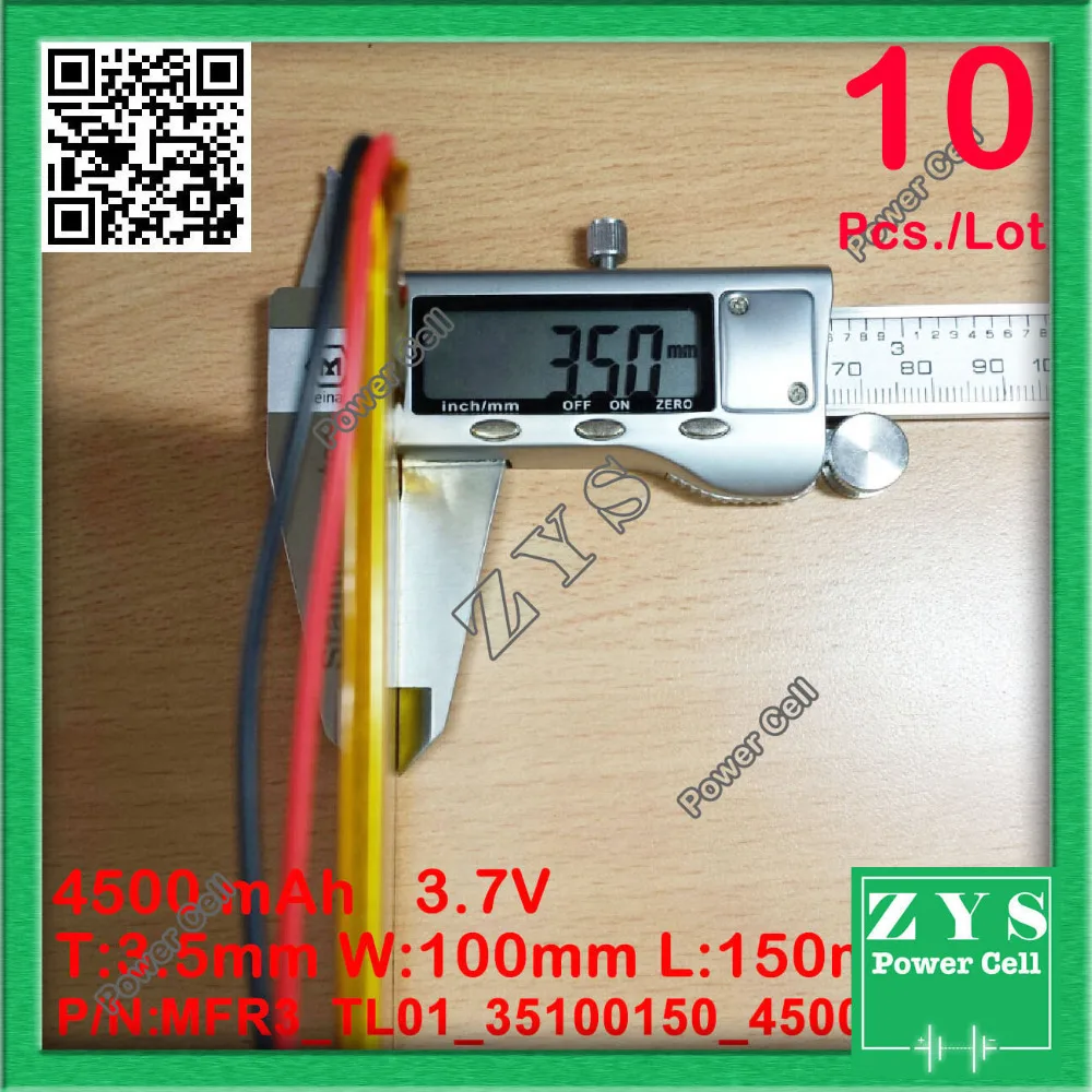10pcs/Lot 35100150 3.7V 4500mah Lithium polymer Battery with Protection Board For PDA Tablet PCs Digital Products 3.7 V 4500 mAh 10pcs/Lot 35100150 3.7V 4500mah Lithium polymer Battery with Protection Board For PDA Tablet PCs Digital Products 3.7 V 4500 mAh