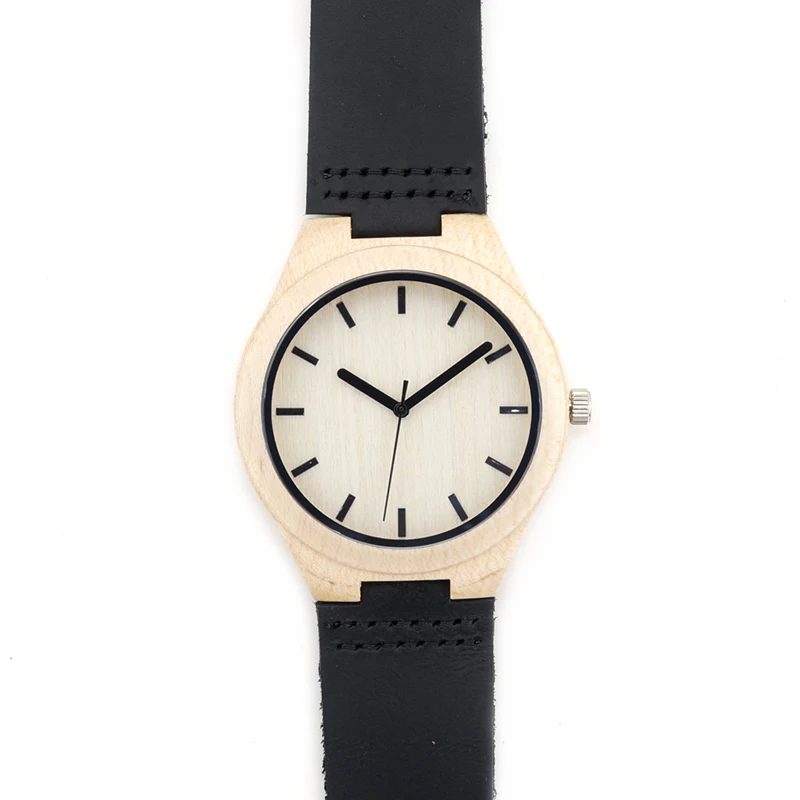 Luxury BOBO BIRD Brand Watch Men Leather Strap Handmade Wood Watches Japan Quartz Movement Wristwatch relogio feminino C-F21