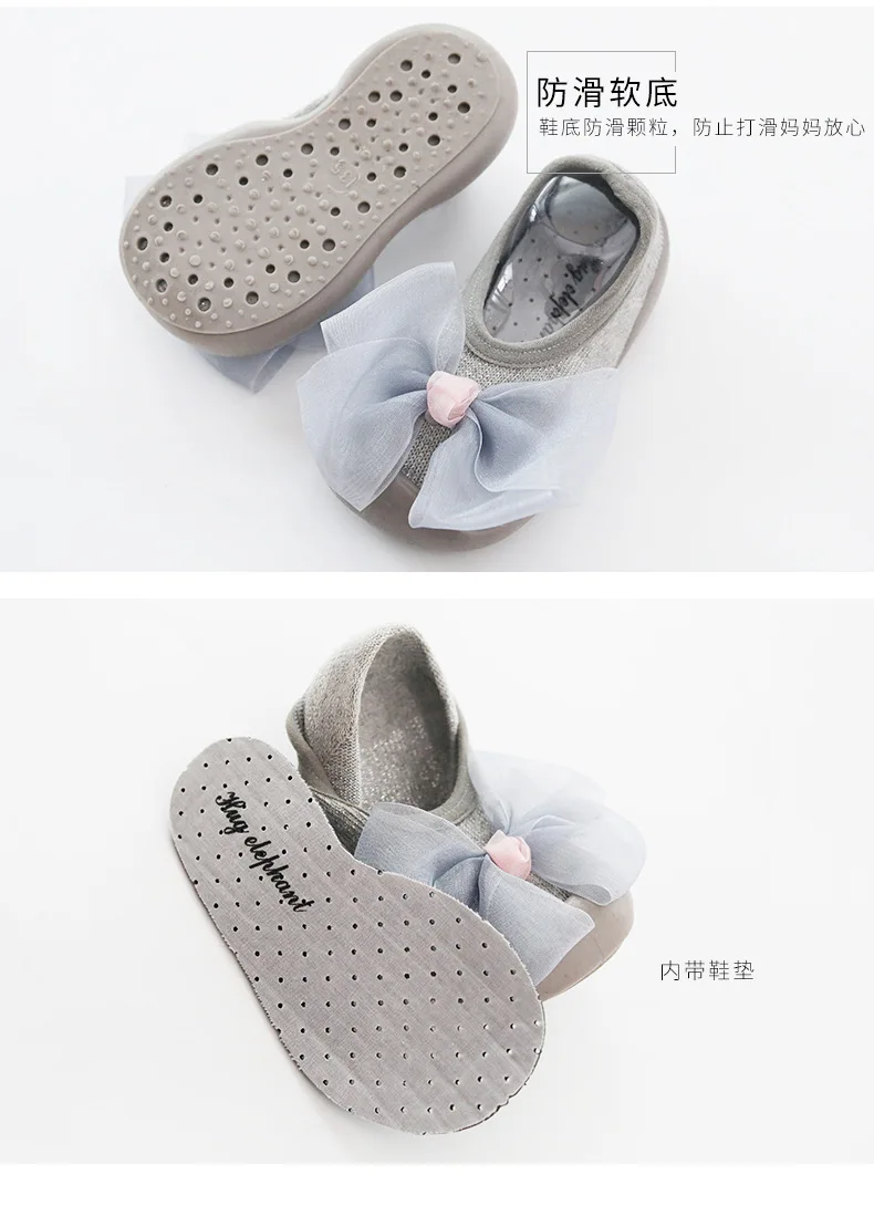 Newborn Boy Girl Anti-slip Socks Baby Anti-skid Soft Socks Baby Lace Bow Socks With Rubber Soles  Toddlers Baby Socks Kids First Walker Warm boy girls First walking slipper Socks (19)