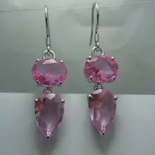 Модный каплевидный розовый камень Joe palmer серебряные серьги 925 пробы
