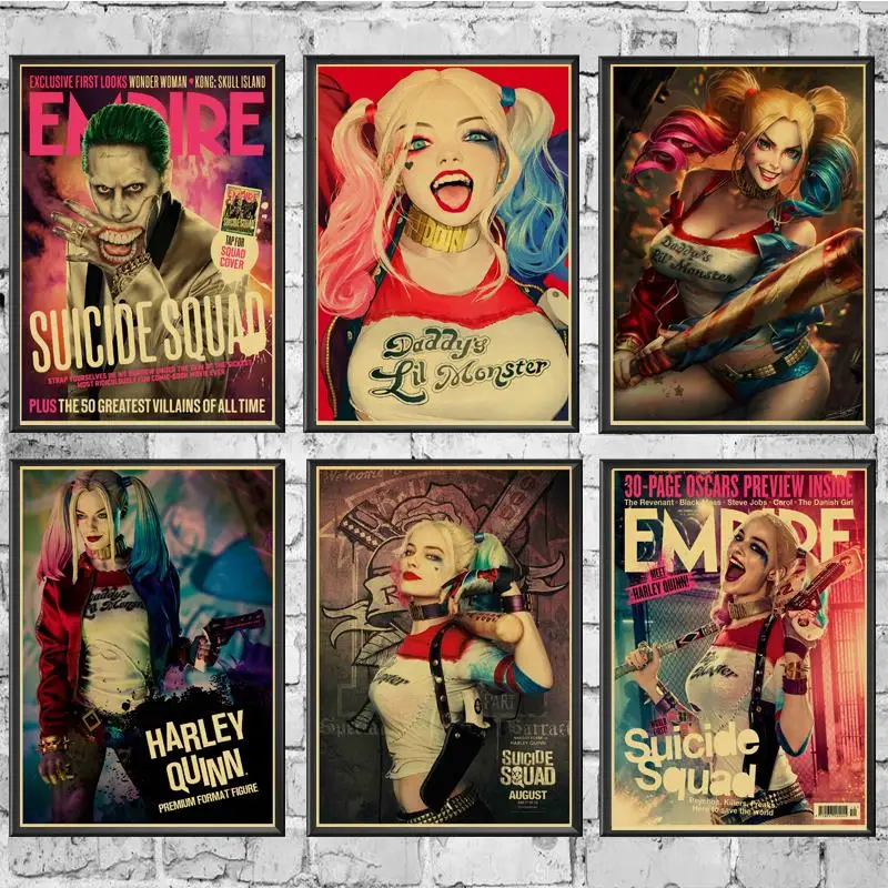 

Vintage Poster Suicide Squad Margot Robbie Harley Quinn Film Home Decor Painting wall sticker