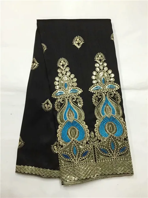 

Wholesale high quality African Indian geroge lace fabric with sequins decorate george lace fabric for wedding dress b5-22