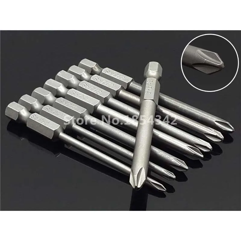 

8Pcs 75mm Long Magnetic Hex Cross Head Screwdriver Bits Electric Screwdriver Set S2 PH0,PH1,PH2