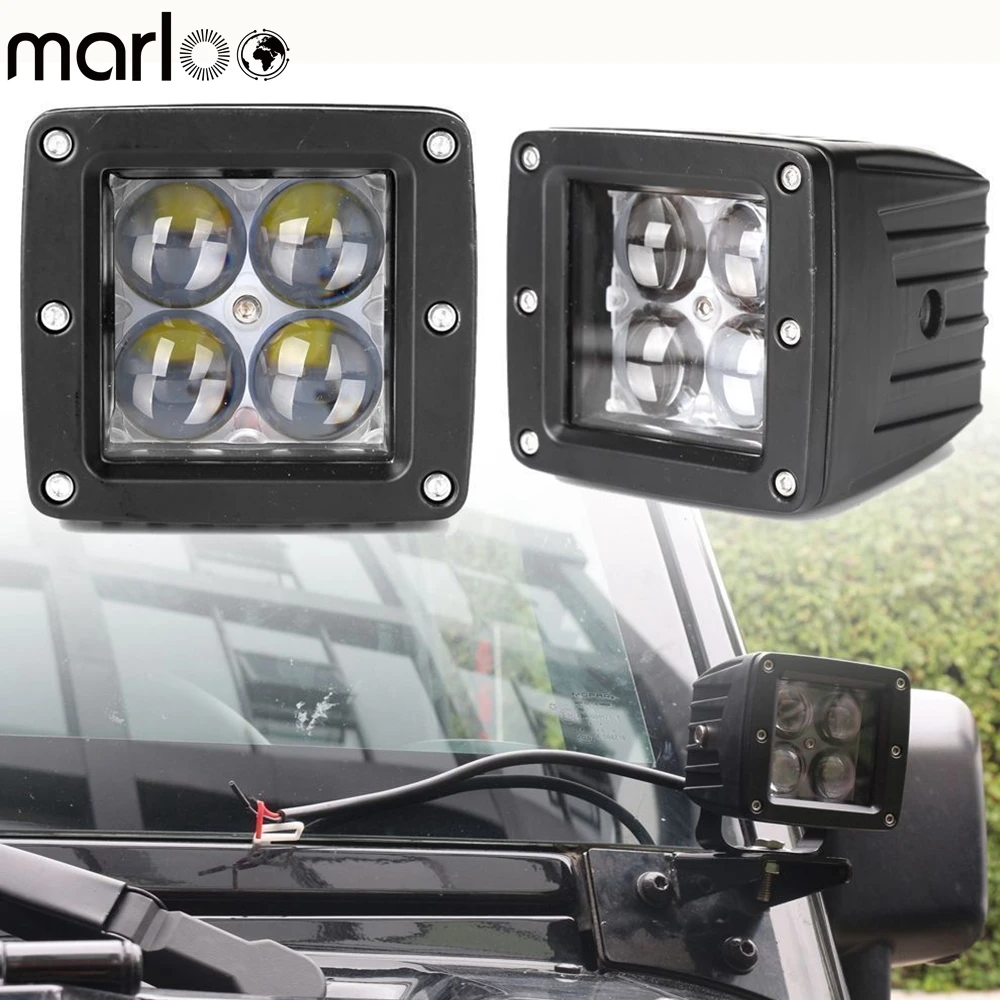 Marloo 2Pcs Car 4D 20W LED offroad Work Pods Light Spot Fog font b Lamps b