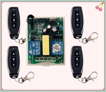 

AC 220V RF 2CH Wireless Remote Control 1pcs Receiver +4pcs Transmitters tubular motor garage door projection screen 3 button