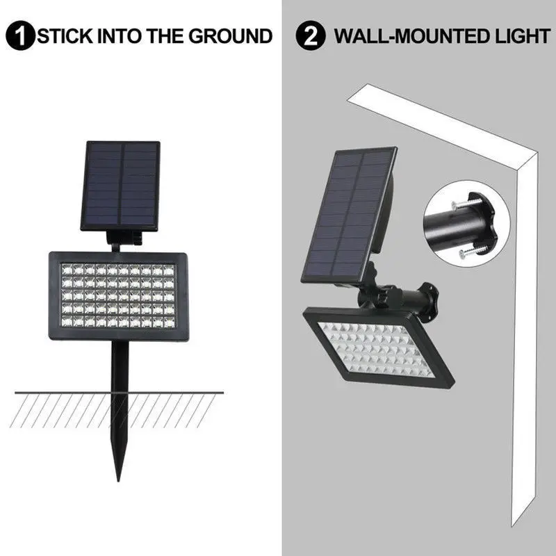 50 светодио дный Солнечный Мощность Spotlight садовый светильник Открытый Пейзаж свет Водонепроницаемый