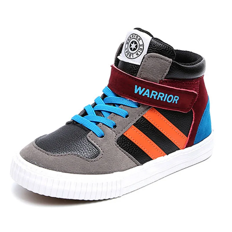 

EU23-37 Grey Brand New Flat Spring Autumn Kids High-top Sneakers Shoes Boys Sneakers Girls