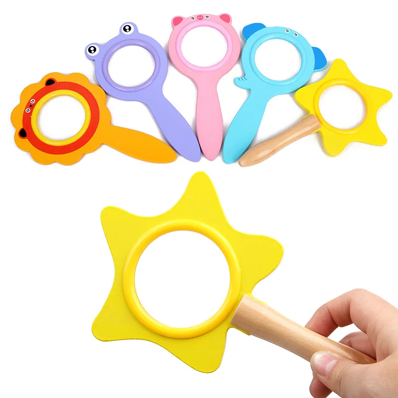 

Wooden toys Cartoon magnifying glass insect observer children science experiment toy small science kindergarten teaching aid