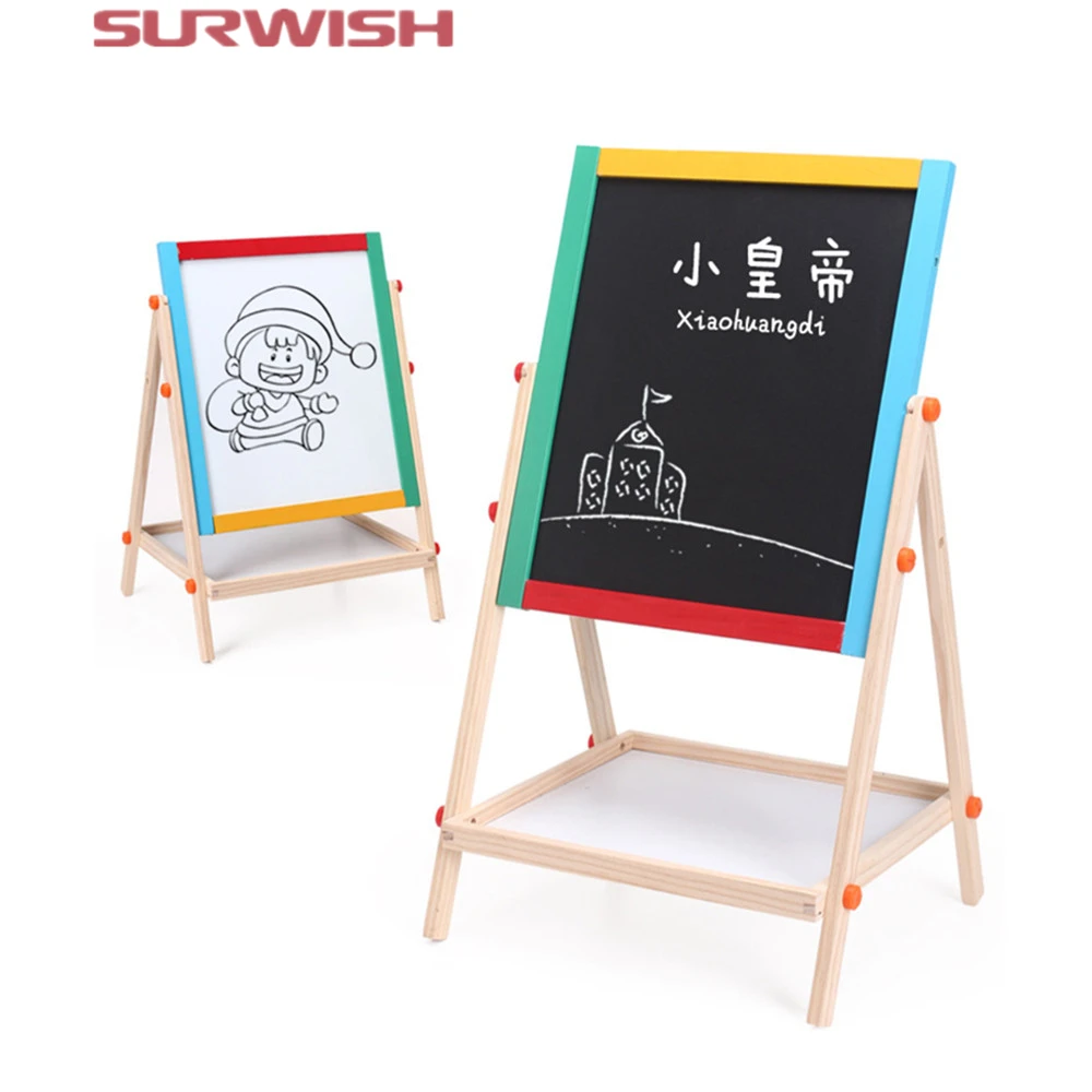 

Surwish Wooden Double-sided Magnetic Drawing Board Writing Board Sketchpad Easel
