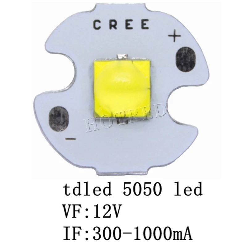 1 шт. CREE XML XM-L T6 LED U2 10 Вт Холодный белый Теплый белый синий УФ высокая мощность светодиодный излучатель диод с 14 мм 16 мм 20 мм 25 мм PCB для DIY - Испускаемый цвет: tdled 5050 led