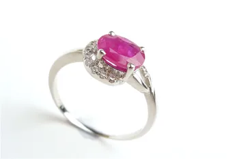 

Genuine Red Natural Ruby Gemstone Party Rings For Women Female 925 Sterling Silver Wedding Ring