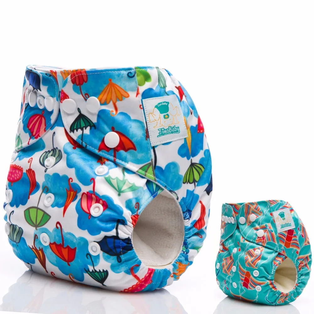 

5PCS JinoBaby Reusable Cloth Diapers One Size Baby Diaper Couche Lavable for Newborn to 13KG