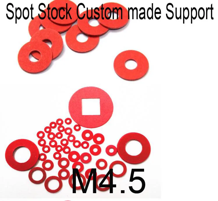 

1000pcs/lot M4.5x7.5x0.5/0.8/1/1.2mmmm M4.5 Red Insulation Washer Gasket Red Vulcanized Fiber Gasket