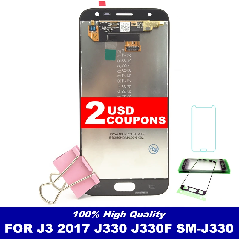 

High Quality LCD For Samsung Galaxy J3 2017 J330 J330F SM-J330 LCDs Display Touch Digitizer Screen With Brightness Adjustment