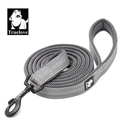 Truelove Reflective Nylon Mesh Pet Leash & Harness - Soft, Adjustable, Multicolor, 110cm - M (Gray)
