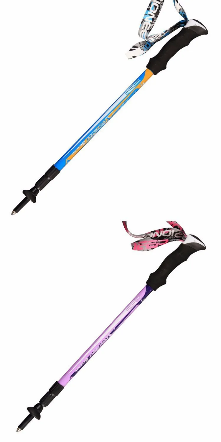 Ultra leve de Fibra de Carbono Pioneiro Caminhadas Bengala Caminhadas Alpenstock Escalada Camping Trekking Matraque Bengalas Telescópica Pólo 17 Esporte e Lazer