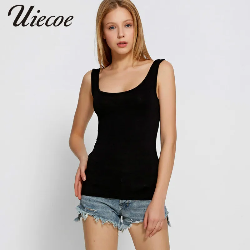 

UIECOE 2018 Summer Women Long Cami With Shelf Bra Camisole Adjustable Spaghetti Strap Tank Top Vest Crop Hot Selling Plus size