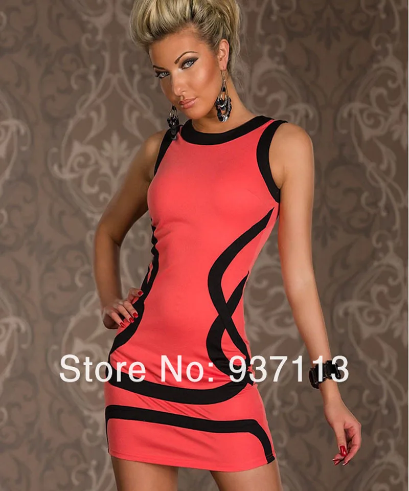 

Free Shipping New Fashion Women Sexy Sleeveless Bandage Dress Package Hip Bodycon Dress Mini Party Dresses Size M,XXL