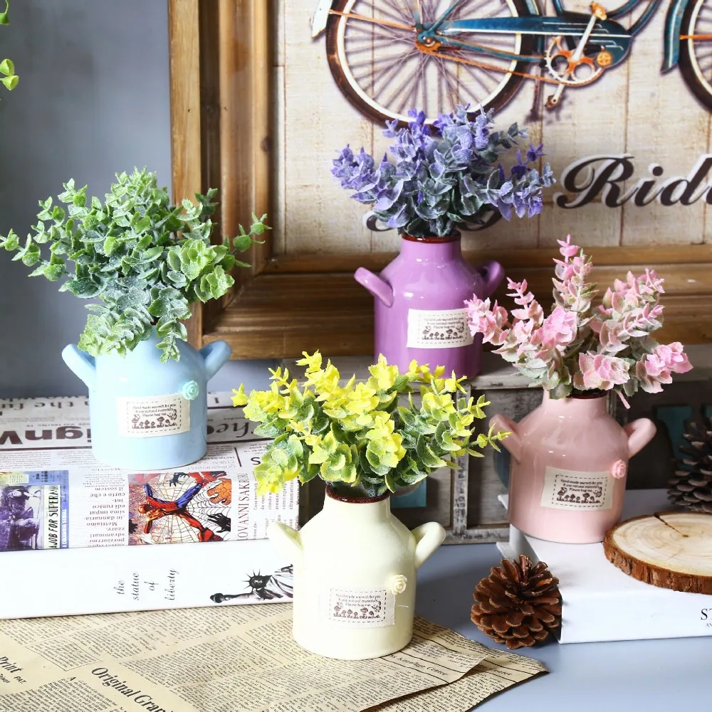 Free Shipping! 2PCS/lot Artificial Flower Pot Miniascape Flower Pot