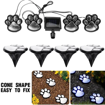 

Cat Animal Paw Print Lights LED Solar Lamps Garden Outdoors Lantern LED Path Decorative Lighting Footprints Lamp