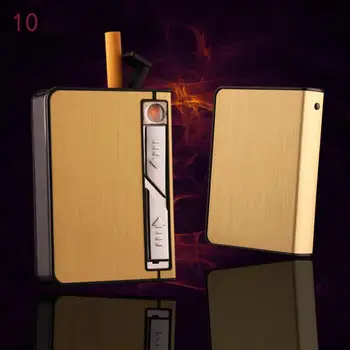 

10 cigarettes box USB Cigarette case with cigar lighter packing : gift box
