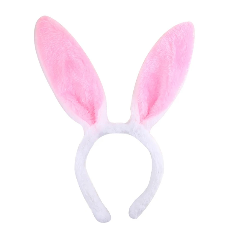 Cute Easter Adult Children Hairband Rabbit Ear Headband Hairband Hair Accessories Hairbands Creative Easter Toys Gift - Цвет: Розовый