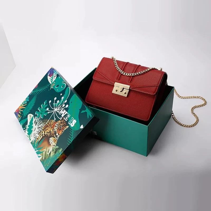 

IMIDO Europe and the United States new fashion simple handbags wild chain shoulder slung small square bag