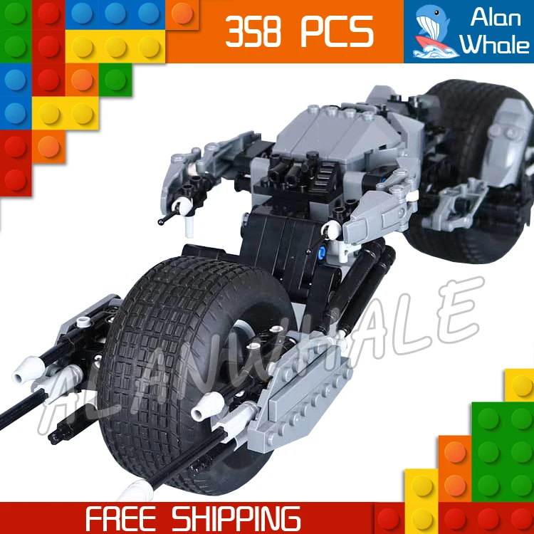 

358pcs Super Heroes Batman Catwoman Catcycle Chase Bat-Pod Ultra Rare 07061 Figure Building Blocks Toy Compatible With LegoING