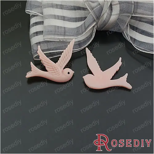 

Wholesale 25mm Light Pink Swallow Bird Resin Paste Beads Diy Jewelry Findings Accessories 20 pieces(JM5930)