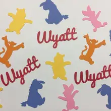 Персональное имя мультфильм baby shower День рождения Confettis пол раскрывает стол Декор скрапбукинга scaters Вечерние Декорации